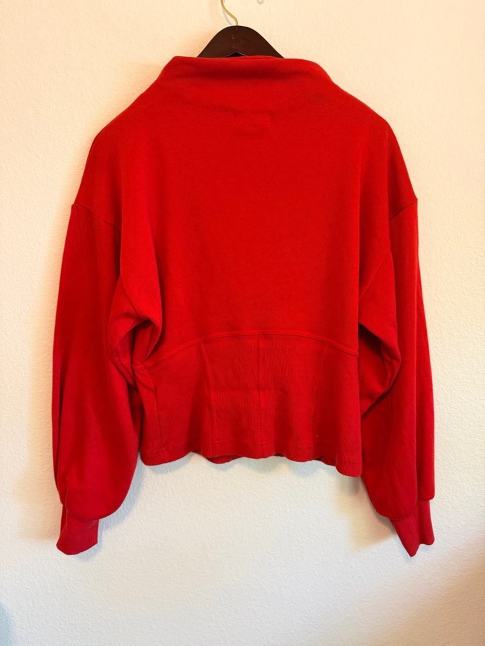 MAEVE by Anthropologie corset-waist style sweatshirt, mockneck, Red,  size M - Picture 7 of 11